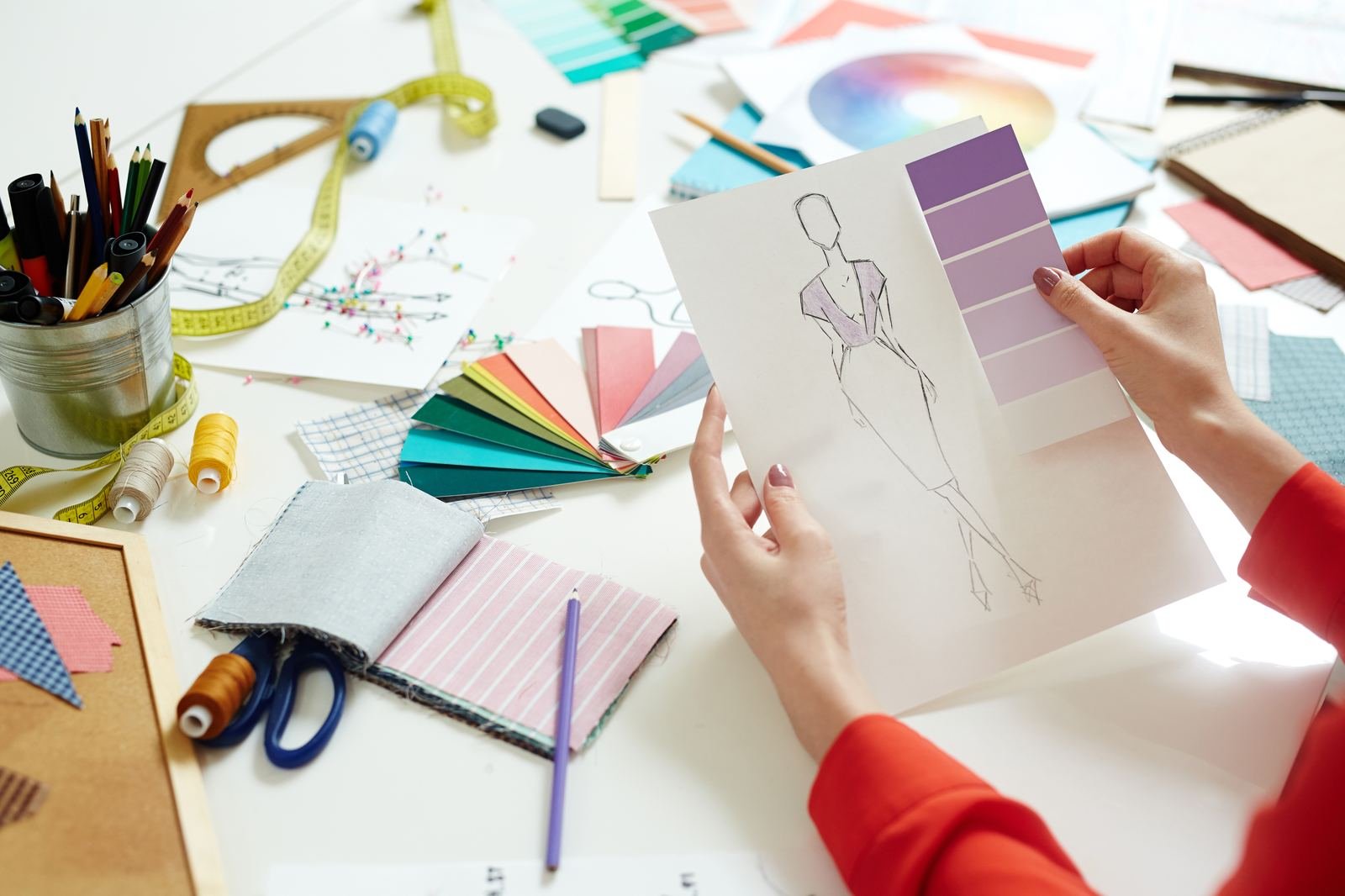Reference sketches and swatches