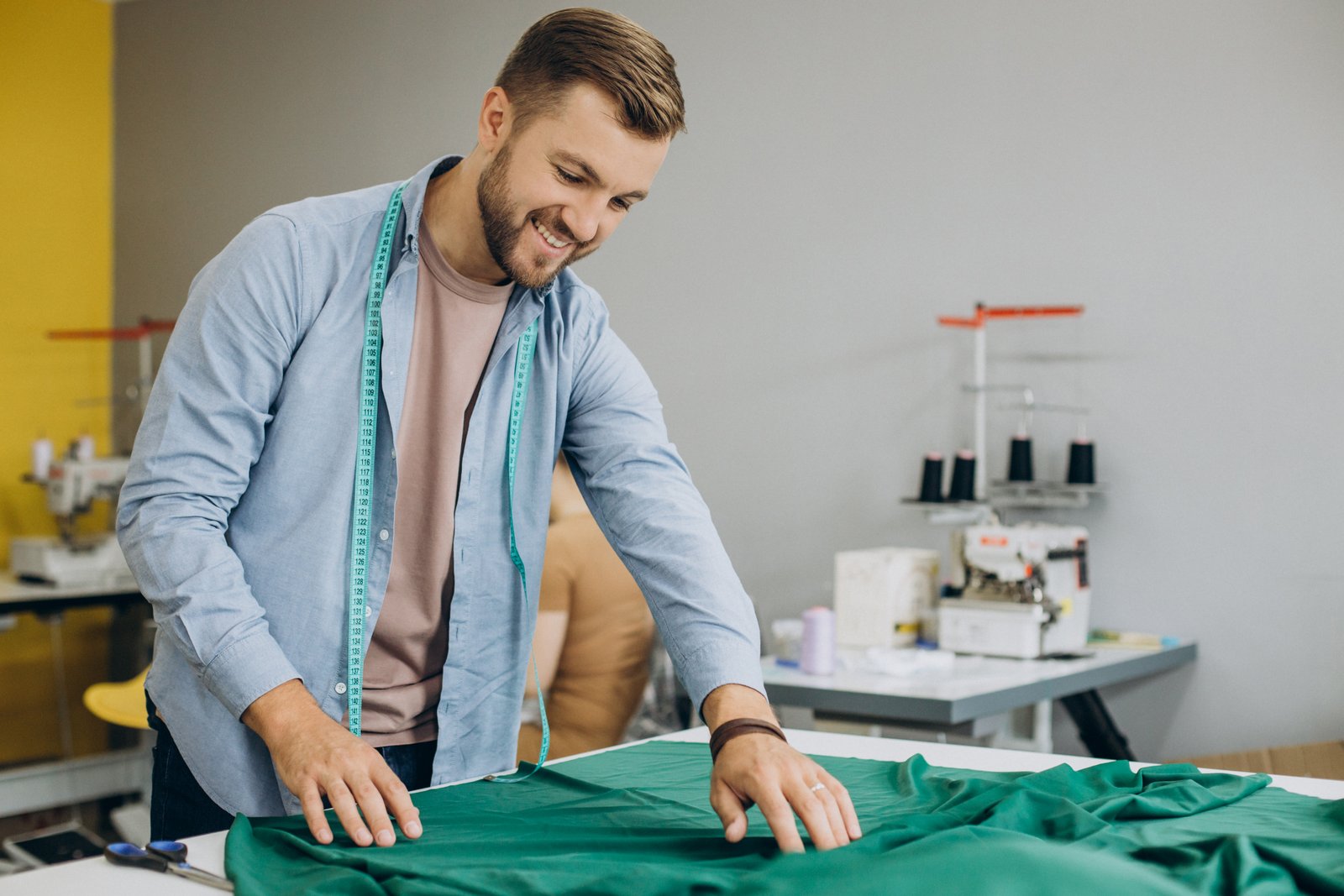 Tailor working in studio