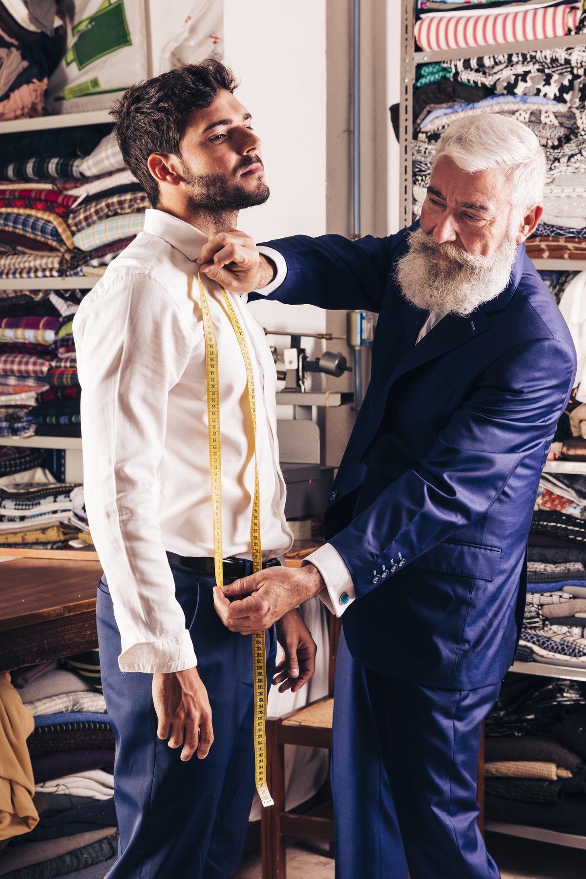 Measuring a menswear client