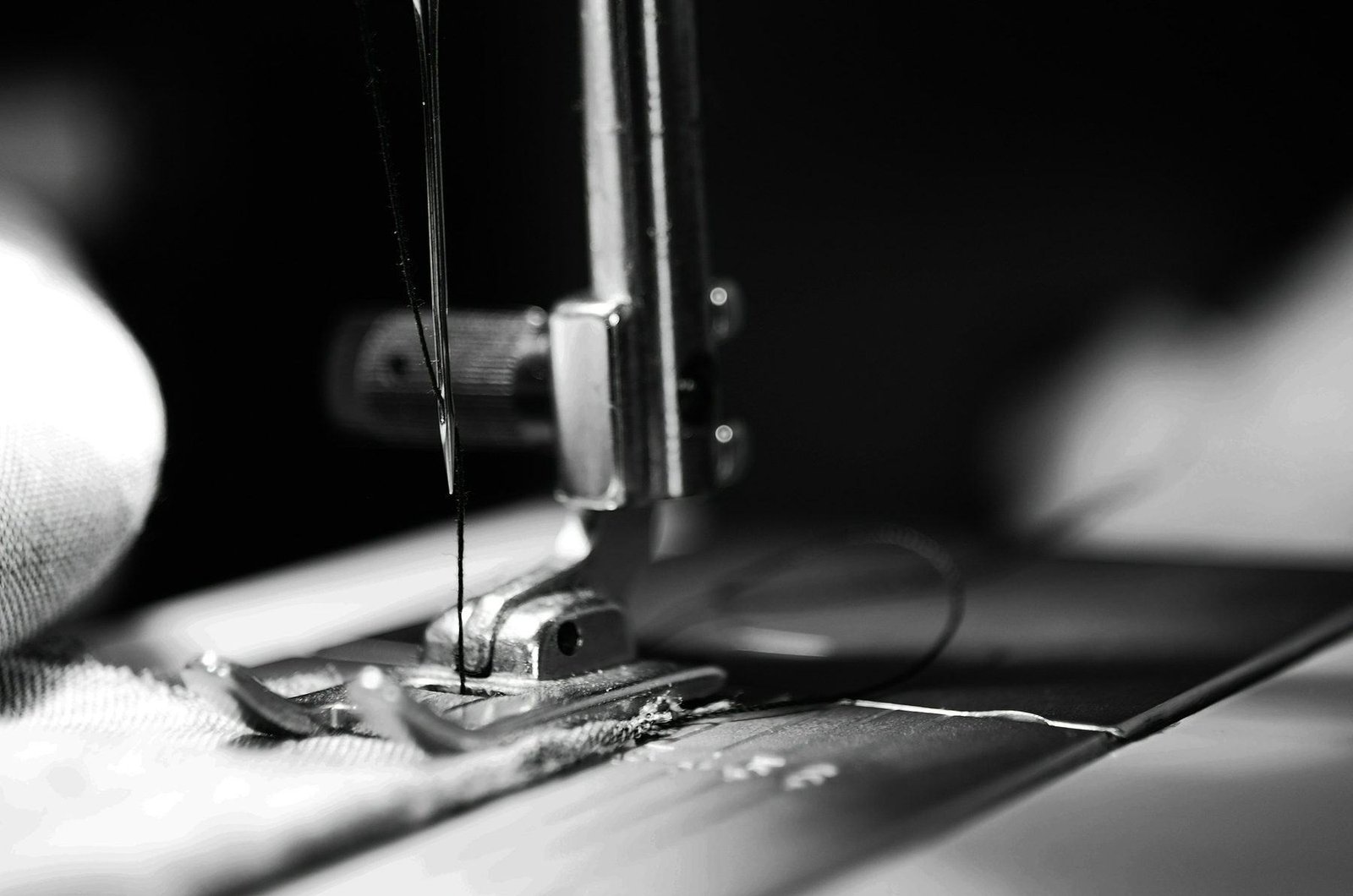 Dress being hand stitched and detailed