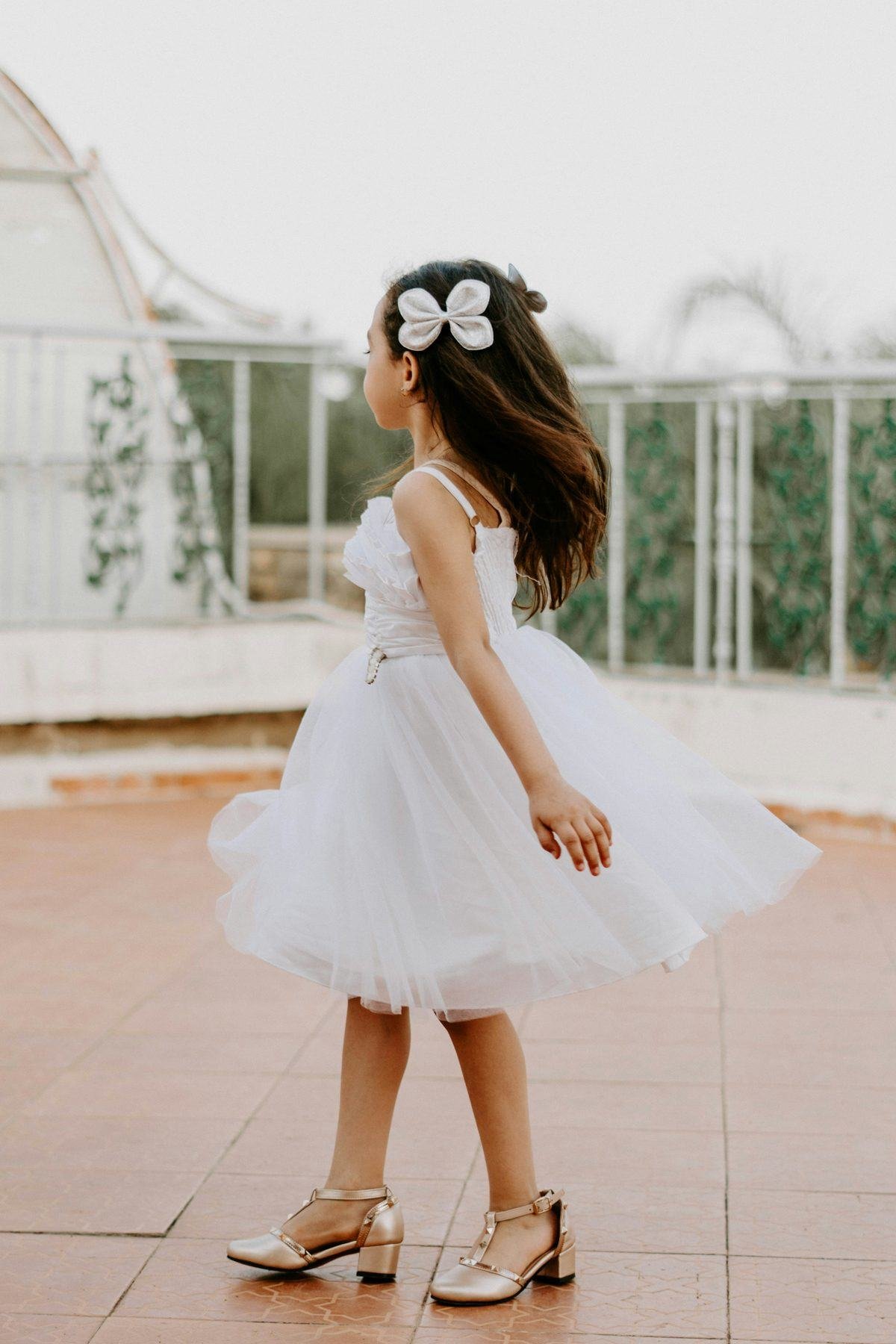 White flower-girl dress